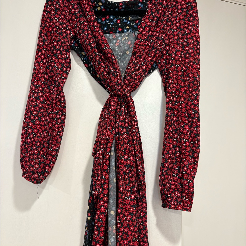 Floral Red and Black French Connection Women's Dress